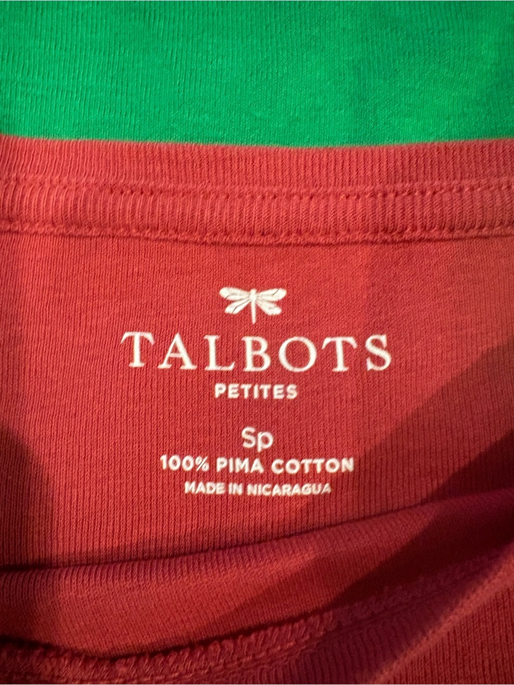 Lot of 2 Talbots Pima Cotton Tee. Sz PS. Long & 3/4 sleeve. - Picture 2 of 4